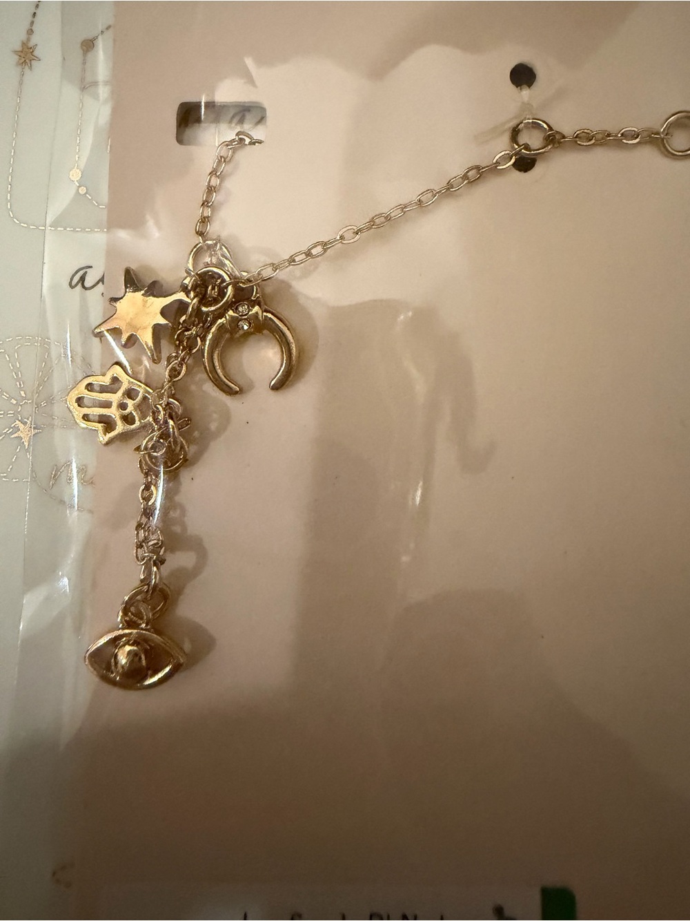 Tosh NEW Gold Coated Women's Bracelet or Anklet with evil eye star hamsa charms